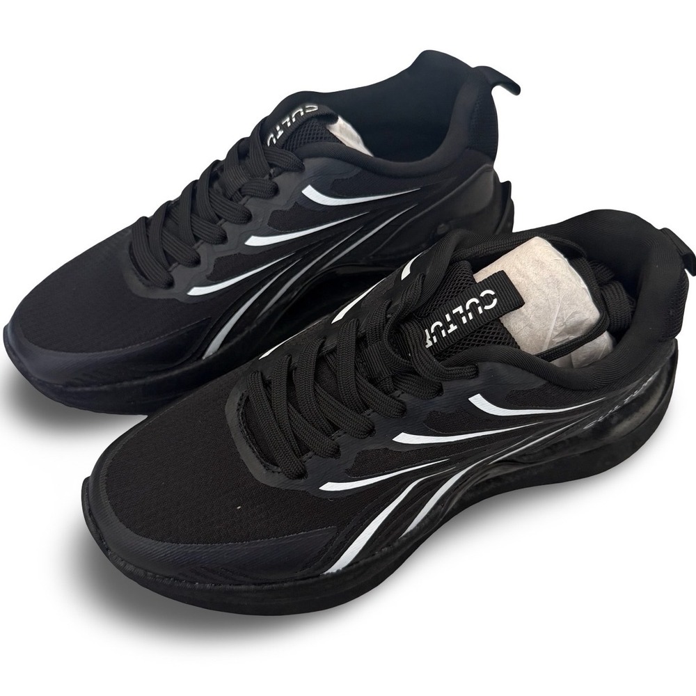 Culture Athletic Sneakers Black White Graphic Lace Up Shoes US M 6.5 W 8.5 - Picture 2 of 11